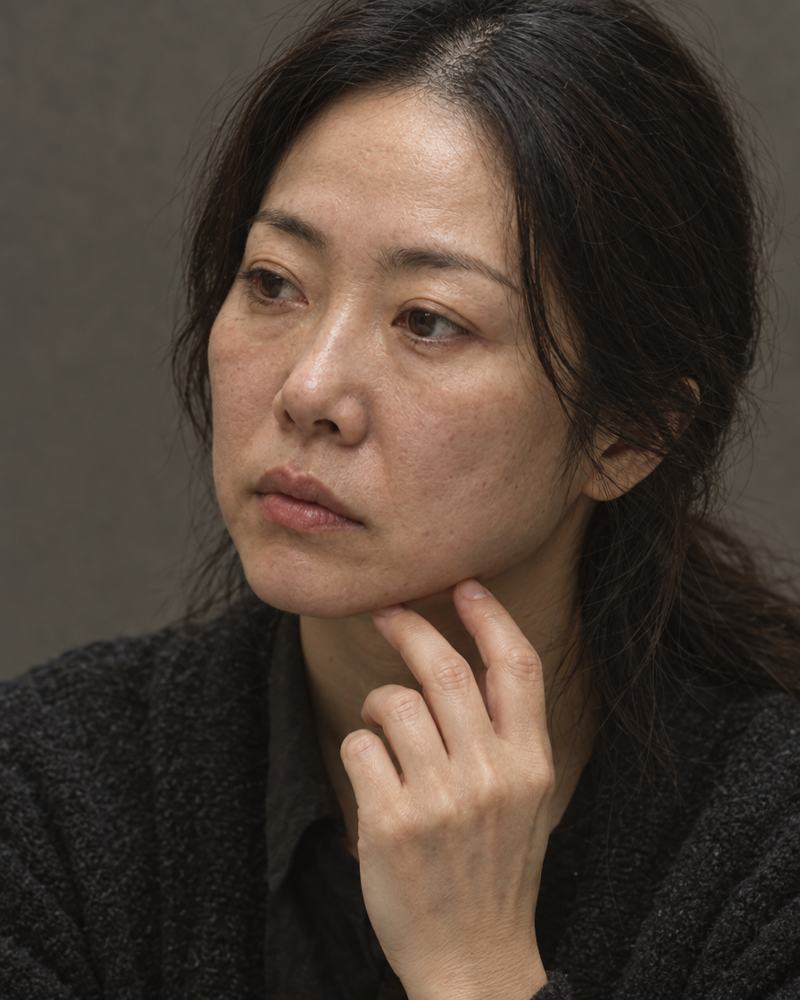 턱선과 턱끝 클로즈업