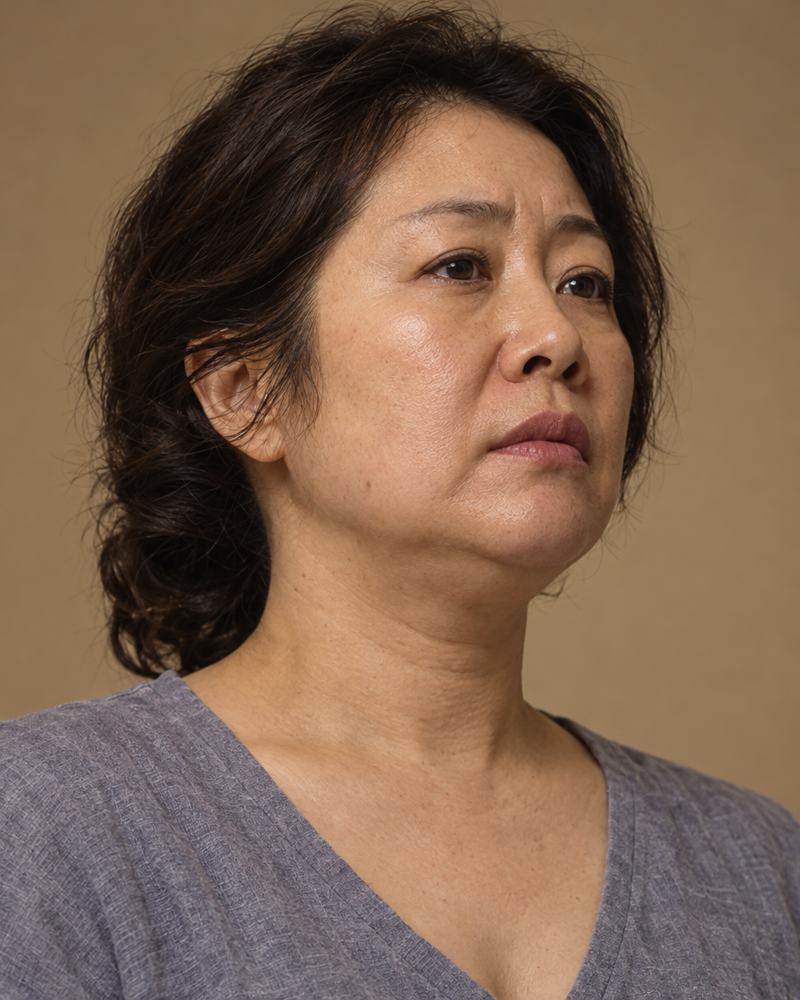 턱 아래가 늘어진 얼굴
